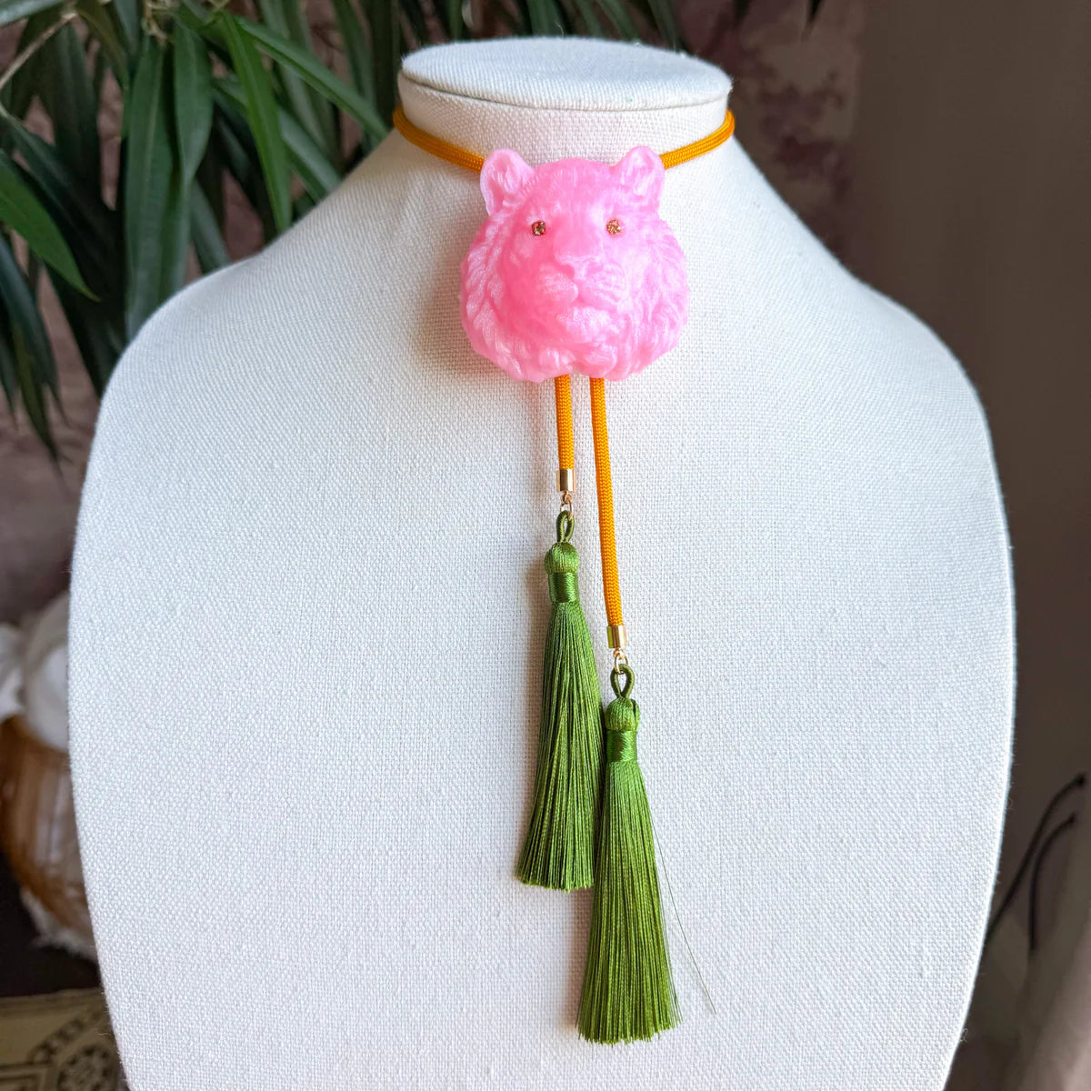 Tiger Bolo Stardust Pink with Golden Yellow & Olive